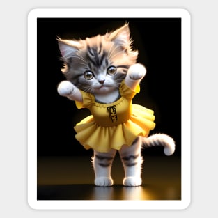 Dancing cat - Modern digital art Sticker